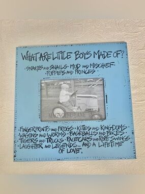 Magnolia Lane Collection Picture Frame - 'What Are Little Boys Made Of. Like new